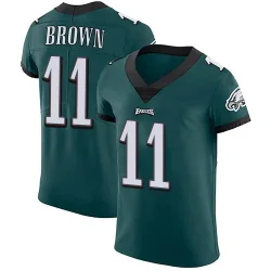 Men's A.J. Brown Philadelphia Eagles No.11 Elite Midnight Team Color Vapor Untouchable Jersey - Green