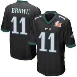 Men's A.J. Brown Philadelphia Eagles No.11 Game Alternate Super Bowl LIX Jersey - Black