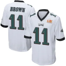 Men's A.J. Brown Philadelphia Eagles No.11 Game Super Bowl LIX Jersey - White