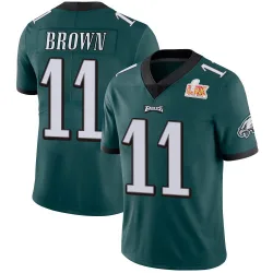 Men's A.J. Brown Philadelphia Eagles No.11 Limited Midnight Team Color Vapor Untouchable Super Bowl LIX Jersey - Green