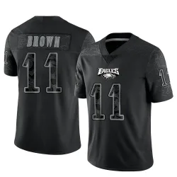 Men's A.J. Brown Philadelphia Eagles No.11 Limited Reflective Jersey - Black