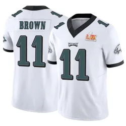 Men's A.J. Brown Philadelphia Eagles No.11 Limited Vapor F.U.S.E. Super Bowl LIX Jersey - White