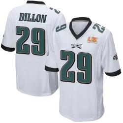 Men's AJ Dillon Philadelphia Eagles No.29 Game Super Bowl LIX Jersey - White