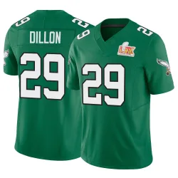 Men's AJ Dillon Philadelphia Eagles No.29 Limited Kelly Alternate Vapor F.U.S.E. Super Bowl LIX Jersey - Green
