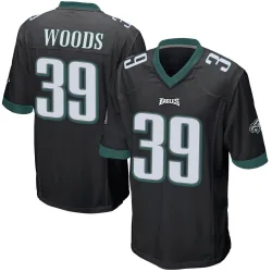 Men's A.J. Woods Philadelphia Eagles No.39 Game Alternate Jersey - Black