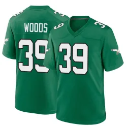 Men's A.J. Woods Philadelphia Eagles No.39 Game Kelly Alternate Jersey - Green
