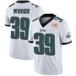Men's A.J. Woods Philadelphia Eagles No.39 Limited Vapor Untouchable Super Bowl LIX Jersey - White