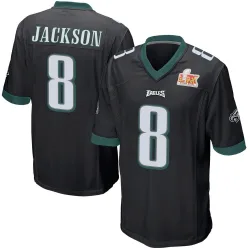 Men's Adoree' Jackson Philadelphia Eagles No.8 Game Alternate Super Bowl LIX Jersey - Black