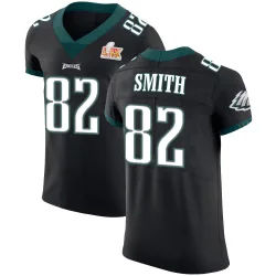 Men's Ainias Smith Philadelphia Eagles No.82 Elite Alternate Vapor Untouchable Super Bowl LIX Jersey - Black