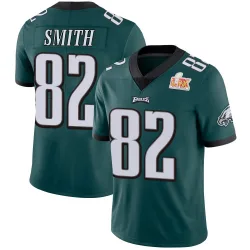 Men's Ainias Smith Philadelphia Eagles No.82 Limited Midnight Team Color Vapor Untouchable Super Bowl LIX Jersey - Green