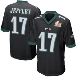 Men's Alshon Jeffery Philadelphia Eagles No.17 Game Alternate Super Bowl LIX Jersey - Black