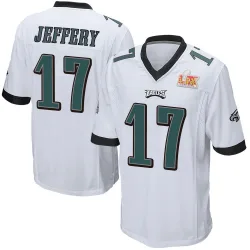Men's Alshon Jeffery Philadelphia Eagles No.17 Game Super Bowl LIX Jersey - White
