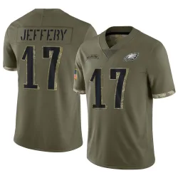 Men's Alshon Jeffery Philadelphia Eagles No.17 Limited 2022 Salute To Service Jersey - Olive