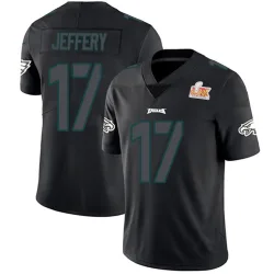 Men's Alshon Jeffery Philadelphia Eagles No.17 Limited Super Bowl LIX Jersey - Black Impact