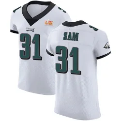 Men's Andre' Sam Philadelphia Eagles No.31 Elite Vapor Untouchable Super Bowl LIX Jersey - White
