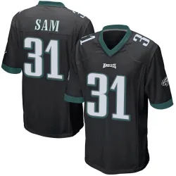 Men's Andre' Sam Philadelphia Eagles No.31 Game Alternate Jersey - Black