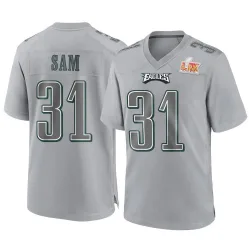 Men's Andre' Sam Philadelphia Eagles No.31 Game Atmosphere Fashion Super Bowl LIX Jersey - Gray