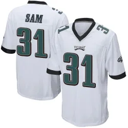 Men's Andre' Sam Philadelphia Eagles No.31 Game Jersey - White