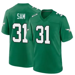Men's Andre' Sam Philadelphia Eagles No.31 Game Kelly Alternate Jersey - Green
