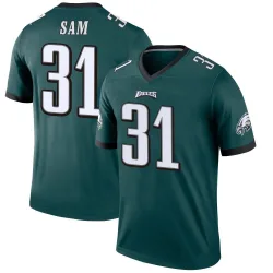 Men's Andre' Sam Philadelphia Eagles No.31 Legend Jersey - Green