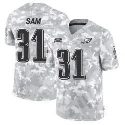 Men's Andre' Sam Philadelphia Eagles No.31 Limited 2024 Salute to Service Jersey - Arctic Camo