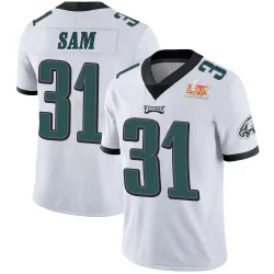 Men's Andre' Sam Philadelphia Eagles No.31 Limited Vapor Untouchable Super Bowl LIX Jersey - White