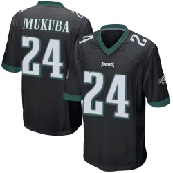 Men's Andrew Mukuba Philadelphia Eagles No.24 Game Alternate Jersey - Black