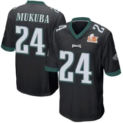 Men's Andrew Mukuba Philadelphia Eagles No.24 Game Alternate Super Bowl LIX Jersey - Black