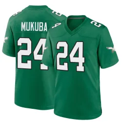 Men's Andrew Mukuba Philadelphia Eagles No.24 Game Kelly Alternate Jersey - Green