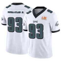 Men's Antwaun Powell-Ryland Jr. Philadelphia Eagles No.93 Limited Vapor F.U.S.E. Super Bowl LIX Jersey - White