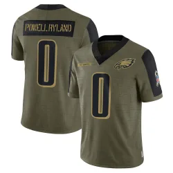 Men's Antwaun Powell-Ryland Philadelphia Eagles No.0 Limited 2021 Salute To Service Jersey - Olive