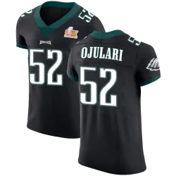 Men's Azeez Ojulari Philadelphia Eagles No.52 Elite Alternate Vapor Untouchable Super Bowl LIX Jersey - Black