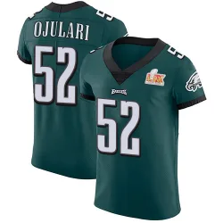 Men's Azeez Ojulari Philadelphia Eagles No.52 Elite Midnight Team Color Vapor Untouchable Super Bowl LIX Jersey - Green