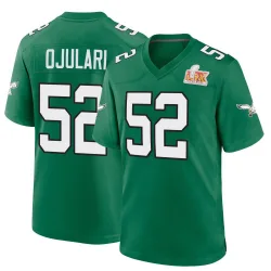 Men's Azeez Ojulari Philadelphia Eagles No.52 Game Kelly Alternate Super Bowl LIX Jersey - Green