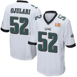 Men's Azeez Ojulari Philadelphia Eagles No.52 Game Super Bowl LIX Jersey - White