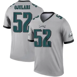 Men's Azeez Ojulari Philadelphia Eagles No.52 Legend Silver Inverted Jersey