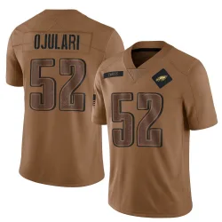 Men's Azeez Ojulari Philadelphia Eagles No.52 Limited 2023 Salute To Service Jersey - Brown