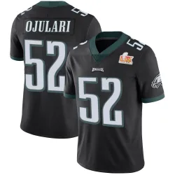 Men's Azeez Ojulari Philadelphia Eagles No.52 Limited Alternate Vapor Untouchable Super Bowl LIX Jersey - Black