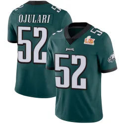 Men's Azeez Ojulari Philadelphia Eagles No.52 Limited Midnight Team Color Vapor Untouchable Super Bowl LIX Jersey - Green