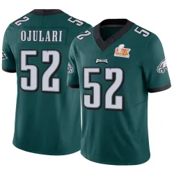 Men's Azeez Ojulari Philadelphia Eagles No.52 Limited Vapor F.U.S.E. Super Bowl LIX Jersey - Green