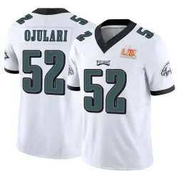 Men's Azeez Ojulari Philadelphia Eagles No.52 Limited Vapor F.U.S.E. Super Bowl LIX Jersey - White