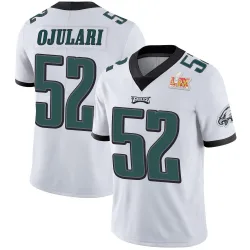 Men's Azeez Ojulari Philadelphia Eagles No.52 Limited Vapor Untouchable Super Bowl LIX Jersey - White