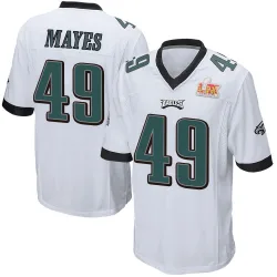 Men's BJ Mayes Philadelphia Eagles No.49 Game Super Bowl LIX Jersey - White