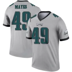 Men's BJ Mayes Philadelphia Eagles No.49 Legend Silver Inverted Jersey