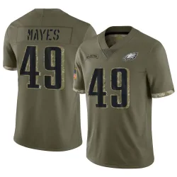Men's BJ Mayes Philadelphia Eagles No.49 Limited 2022 Salute To Service Jersey - Olive