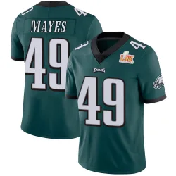 Men's BJ Mayes Philadelphia Eagles No.49 Limited Midnight Team Color Vapor Untouchable Super Bowl LIX Jersey - Green