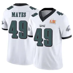 Men's BJ Mayes Philadelphia Eagles No.49 Limited Vapor F.U.S.E. Super Bowl LIX Jersey - White