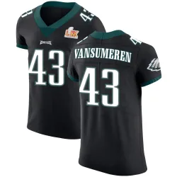 Men's Ben VanSumeren Philadelphia Eagles No.43 Elite Alternate Vapor Untouchable Super Bowl LIX Jersey - Black
