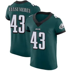 Men's Ben VanSumeren Philadelphia Eagles No.43 Elite Midnight Team Color Vapor Untouchable Jersey - Green