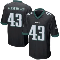 Men's Ben VanSumeren Philadelphia Eagles No.43 Game Alternate Jersey - Black